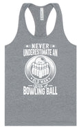 Load image into Gallery viewer, An Old Man with a Bowling Ball Women's Racerback Tank
