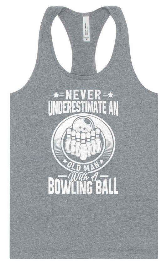 An Old Man with a Bowling Ball Women's Racerback Tank