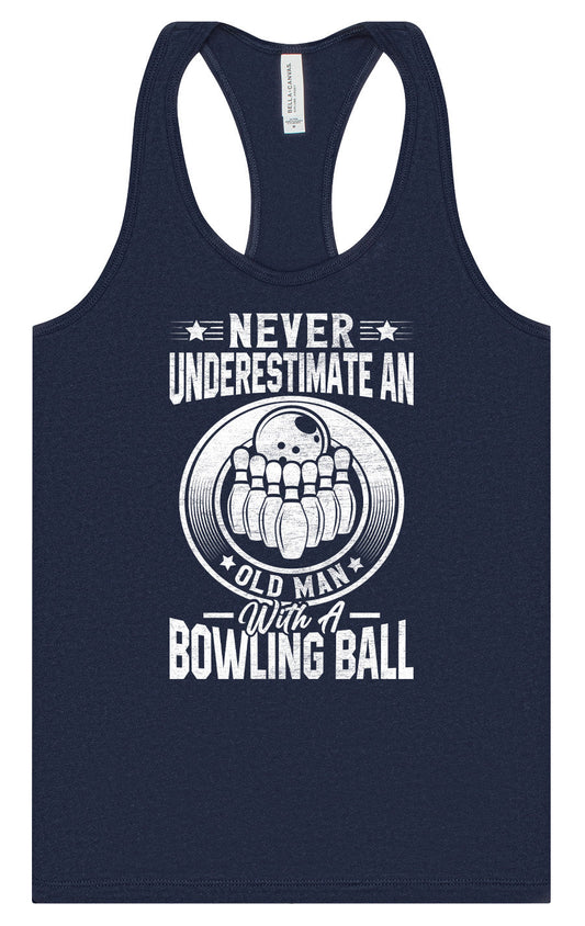 An Old Man with a Bowling Ball Women's Racerback Tank