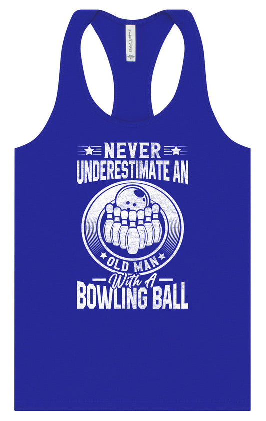 An Old Man with a Bowling Ball Women's Racerback Tank