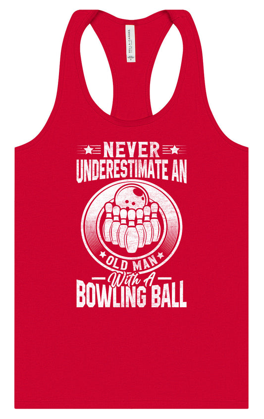An Old Man with a Bowling Ball Women's Racerback Tank