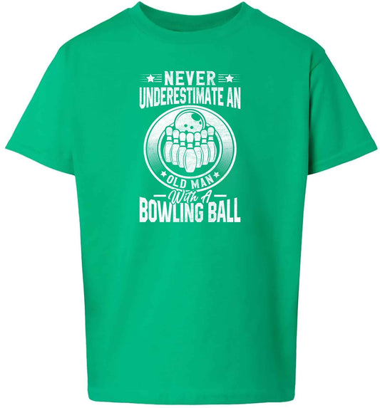 An Old Man with a Bowling Ball Children's Gildan Soft Shirt