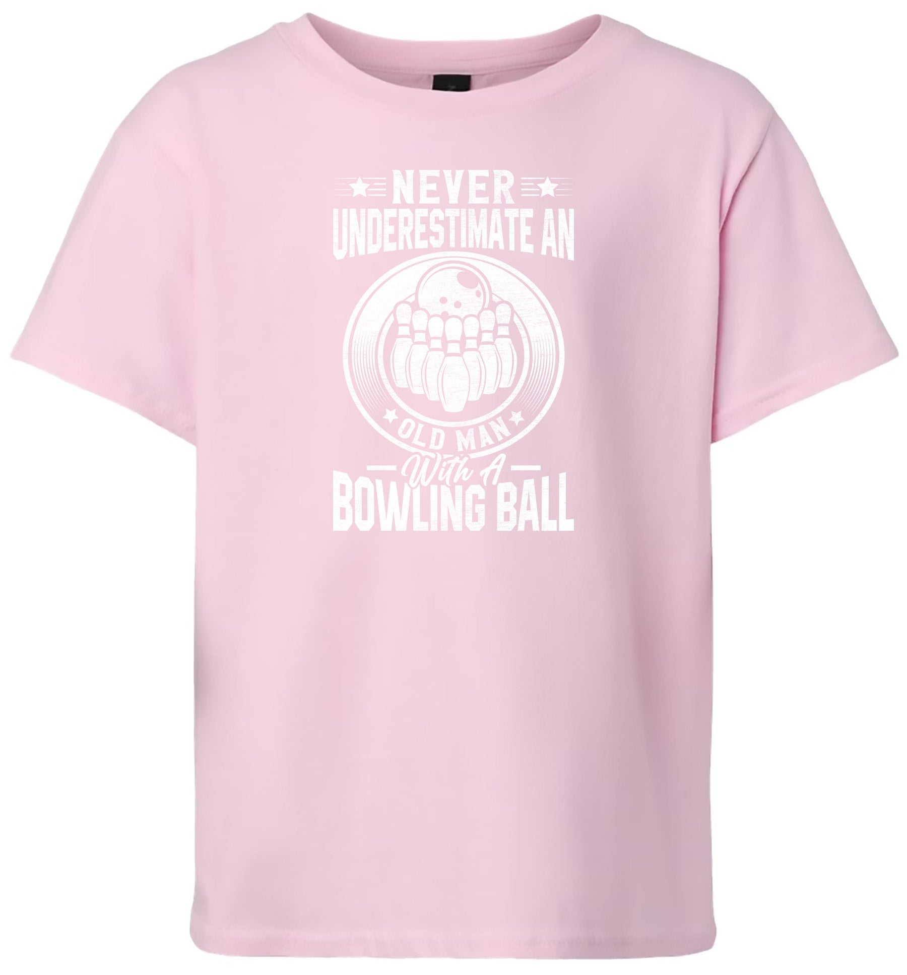 An Old Man with a Bowling Ball Children's Gildan Soft Shirt