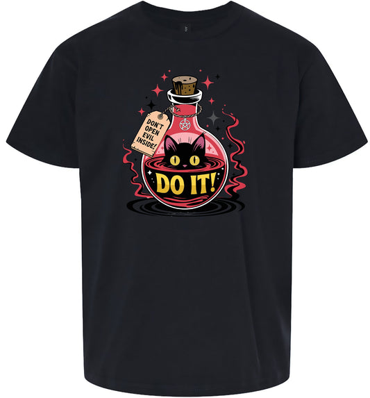 Black Cat Says Do It Children's Gildan Soft Shirt