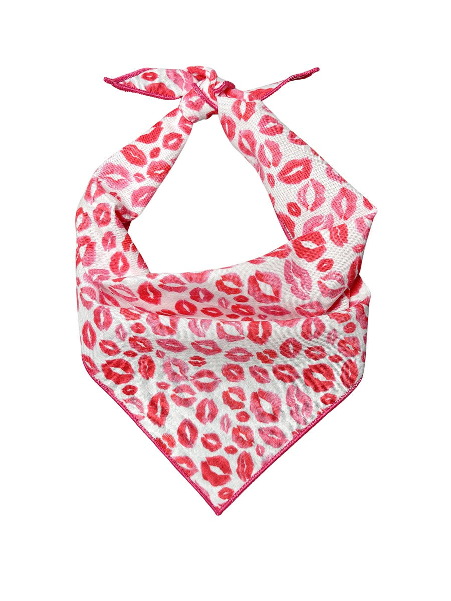 Valentine Bandana | Valentines Day Bandana | Red Hearts Valentine Dog Bandana,  Lips | Kisses - Southlake Paws