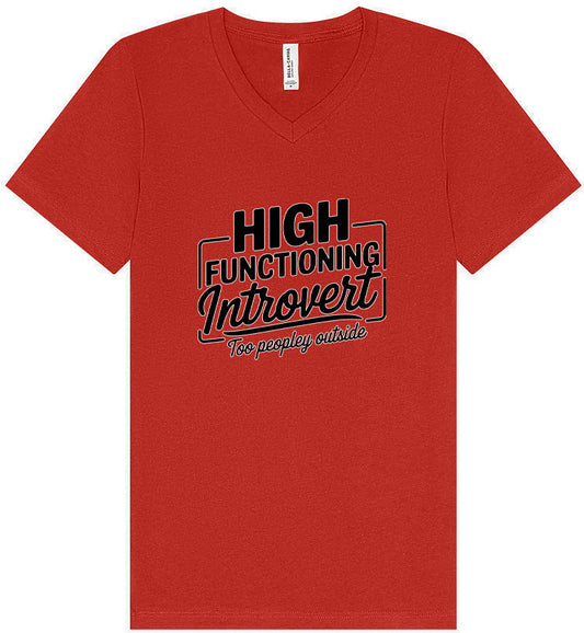 High Functioning Introvert Unisex V-Neck Shirt