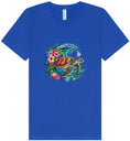 Load image into Gallery viewer, Sea Turtle in the Waves Unisex V-Neck Shirt
