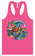 Load image into Gallery viewer, Sea Turtle in the Waves Women's Racerback Tank
