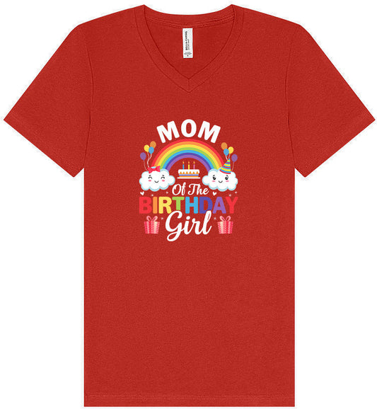 Mom of the Birthday Girl Unisex V-Neck Shirt