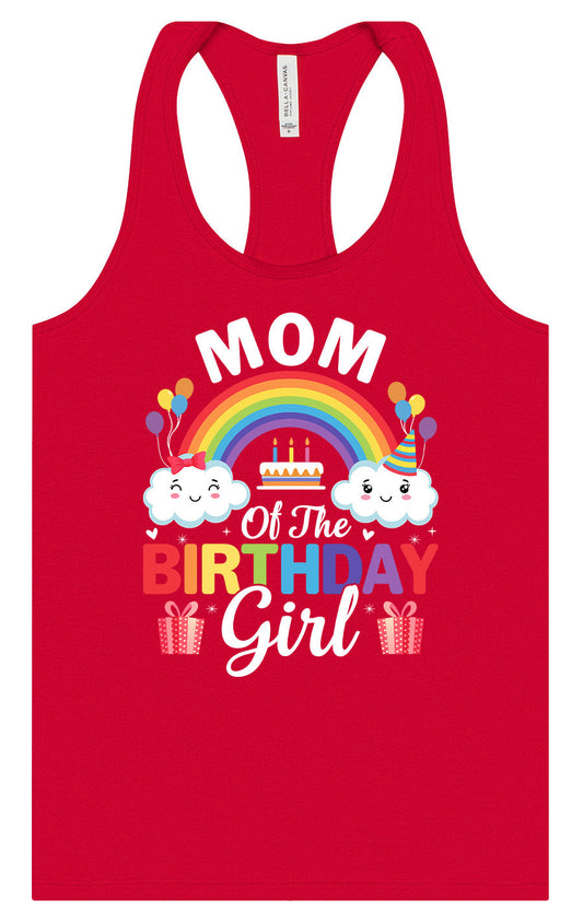 Mom of the Birthday Girl Women's Racerback Tank