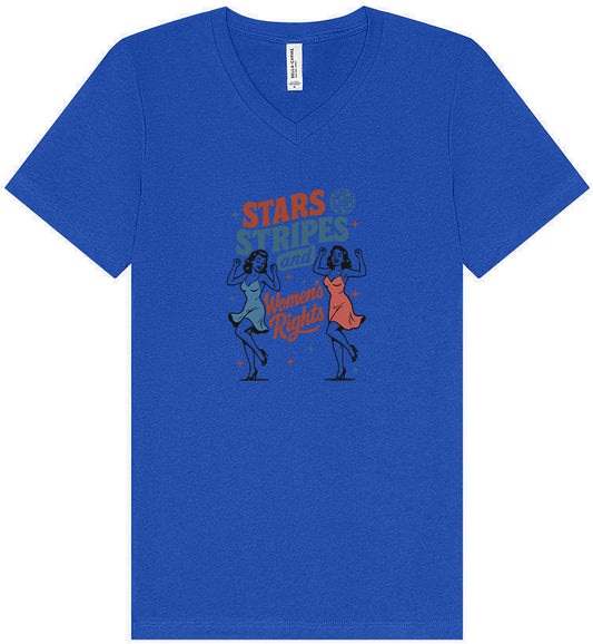 Stars, Stripes, and Women's Rights Unisex V-Neck Shirt