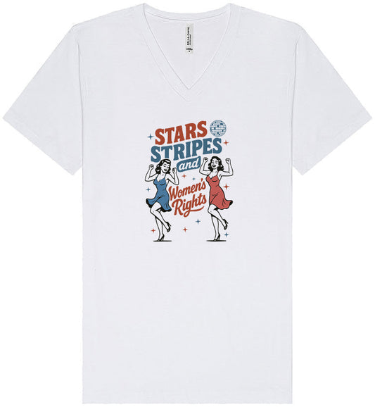 Stars, Stripes, and Women's Rights Unisex V-Neck Shirt