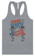 Load image into Gallery viewer, Stars, Stripes, and Women's Rights Women's Racerback Tank
