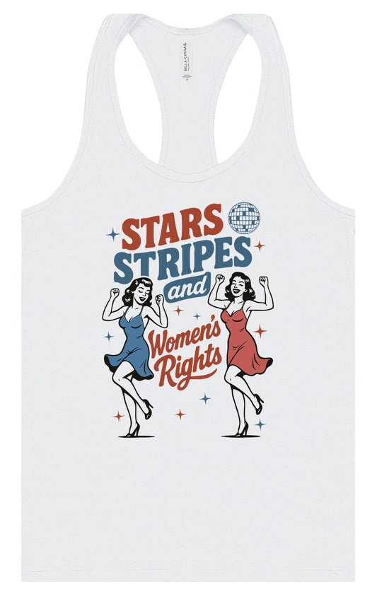 Stars, Stripes, and Women's Rights Women's Racerback Tank