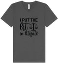 Load image into Gallery viewer, I Put the Lit in Litigate Unisex V-Neck Shirt
