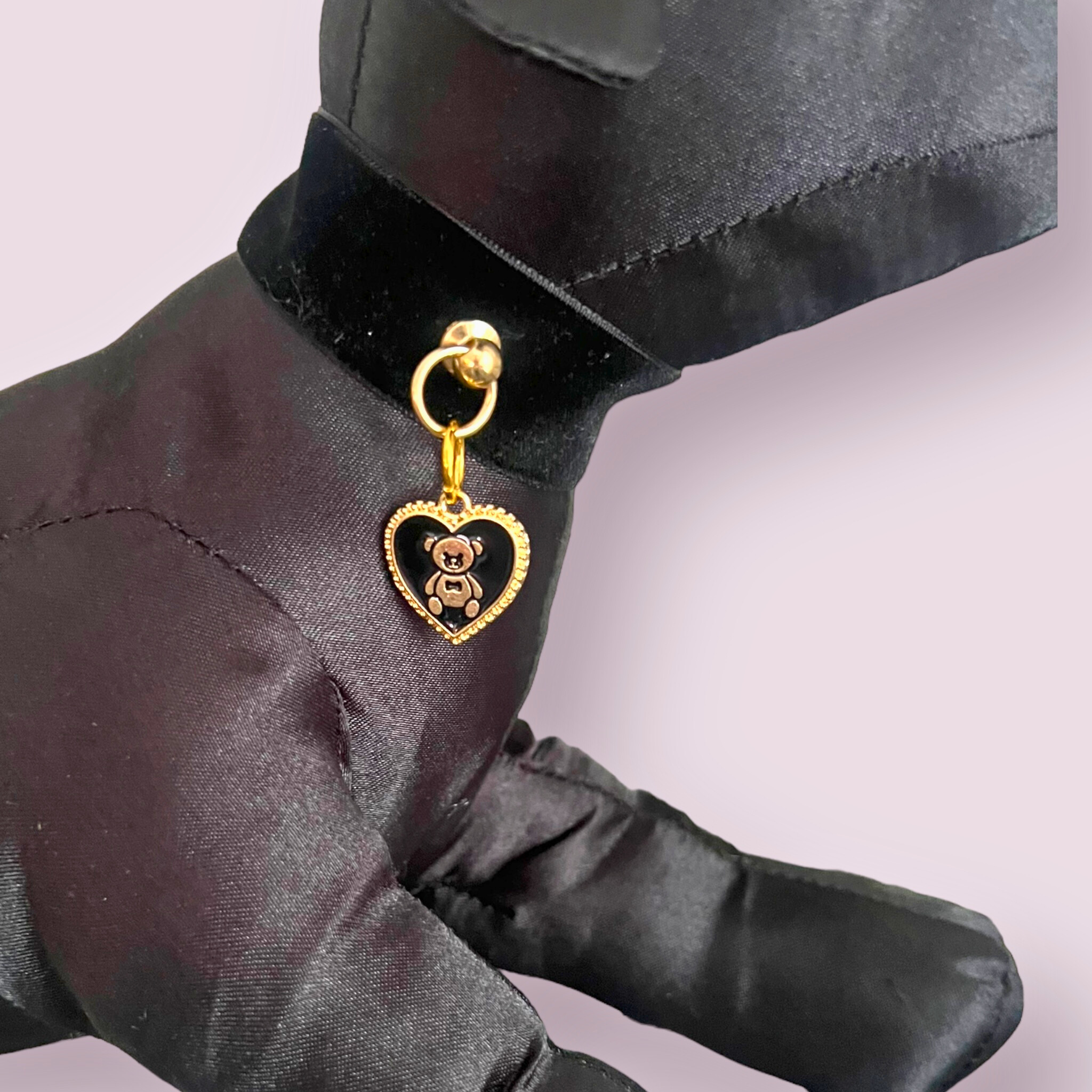 Lux Velvet Bear Dog Necklace 