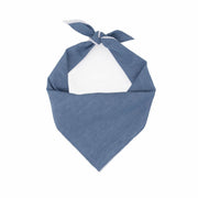 Blue Denim Dog Bandana with White Rolled Hem