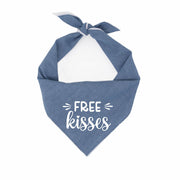 Free Kisses Bandana | Denim Bandana | Dog Bandana | Spring Bandana | Summer Bandana