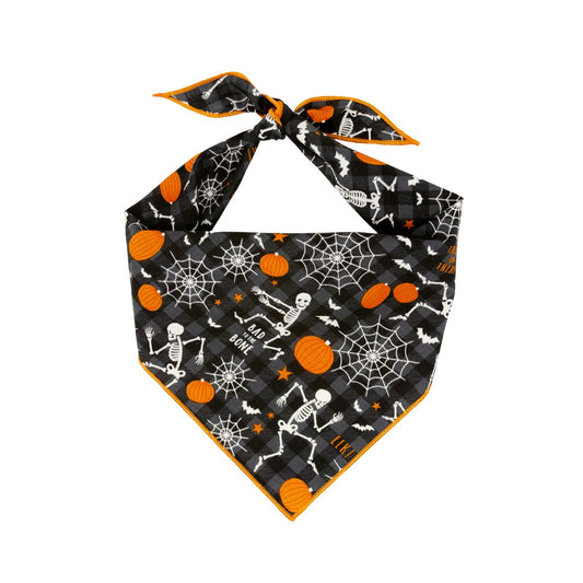 Halloween Bandana | Halloween Dog Bandana | Cob Webs and Skeletons - Southlake Paws
