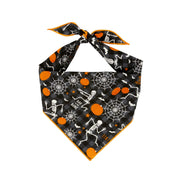 Halloween Bandana | Halloween Dog Bandana | Cob Webs and Skeletons