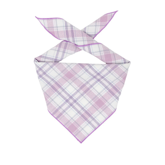 Flannel Dog Bandana, Plaid Bandana, Fall Bandana, High Quality Fabric, Lavender - Southlake Paws