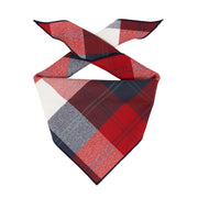 Flannel Dog Bandana, Plaid Bandana, Fall Bandana, High Quality Fabric, Red, Navy