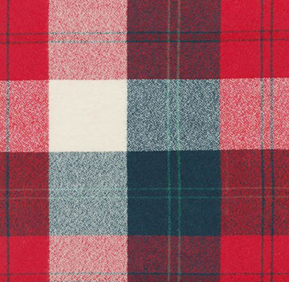 Flannel Dog Bandana, Plaid Bandana, Fall Bandana, High Quality Fabric, Red, Navy