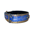Load image into Gallery viewer, Stunning Multi-Color Blue/Silver/Gold Snake, Classic Collar With Gold Hardware
