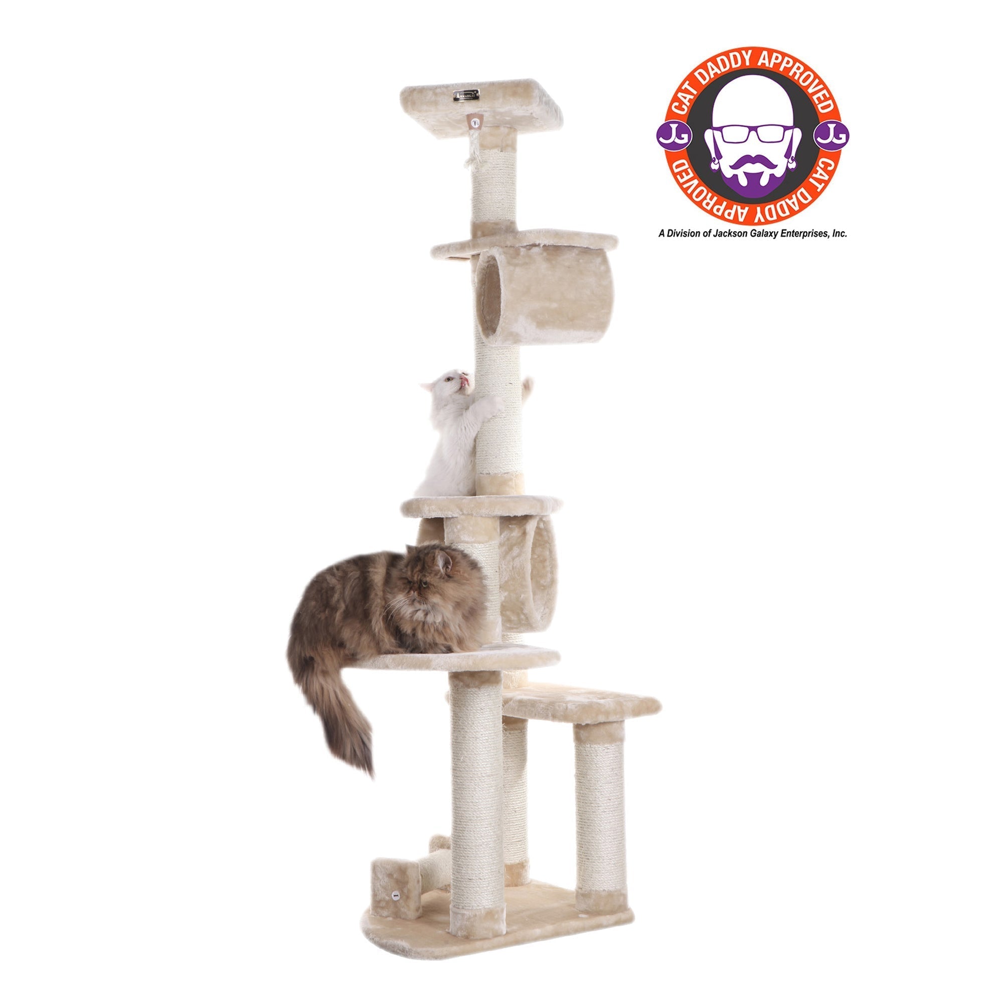Armarkat Press Wood Cat Tree A7463 - 74-Inch - Beige
