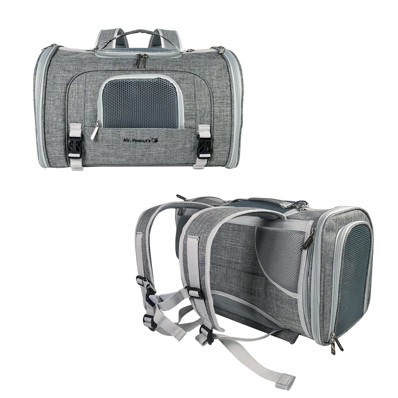 Mr. Peanut's Monterey Series Airline Compliant Horizontal Backpack Pet Carrier - Southlake Paws