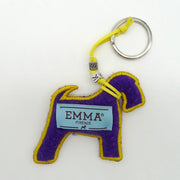 Custom dog keychain in Casentino fabric