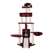 Armarkat B5806 Classic Cat Tree With Multiple Features Jackson Galaxy Approved Four Levels With Rope Basket Ramp Perch and Condo