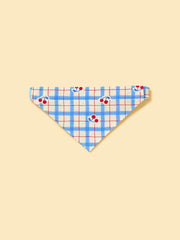Blue Gingham Cherry Bandana 