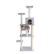 GleePet GP78740822 74-Inch Cat Tree  With Seven Levels Silver Gray