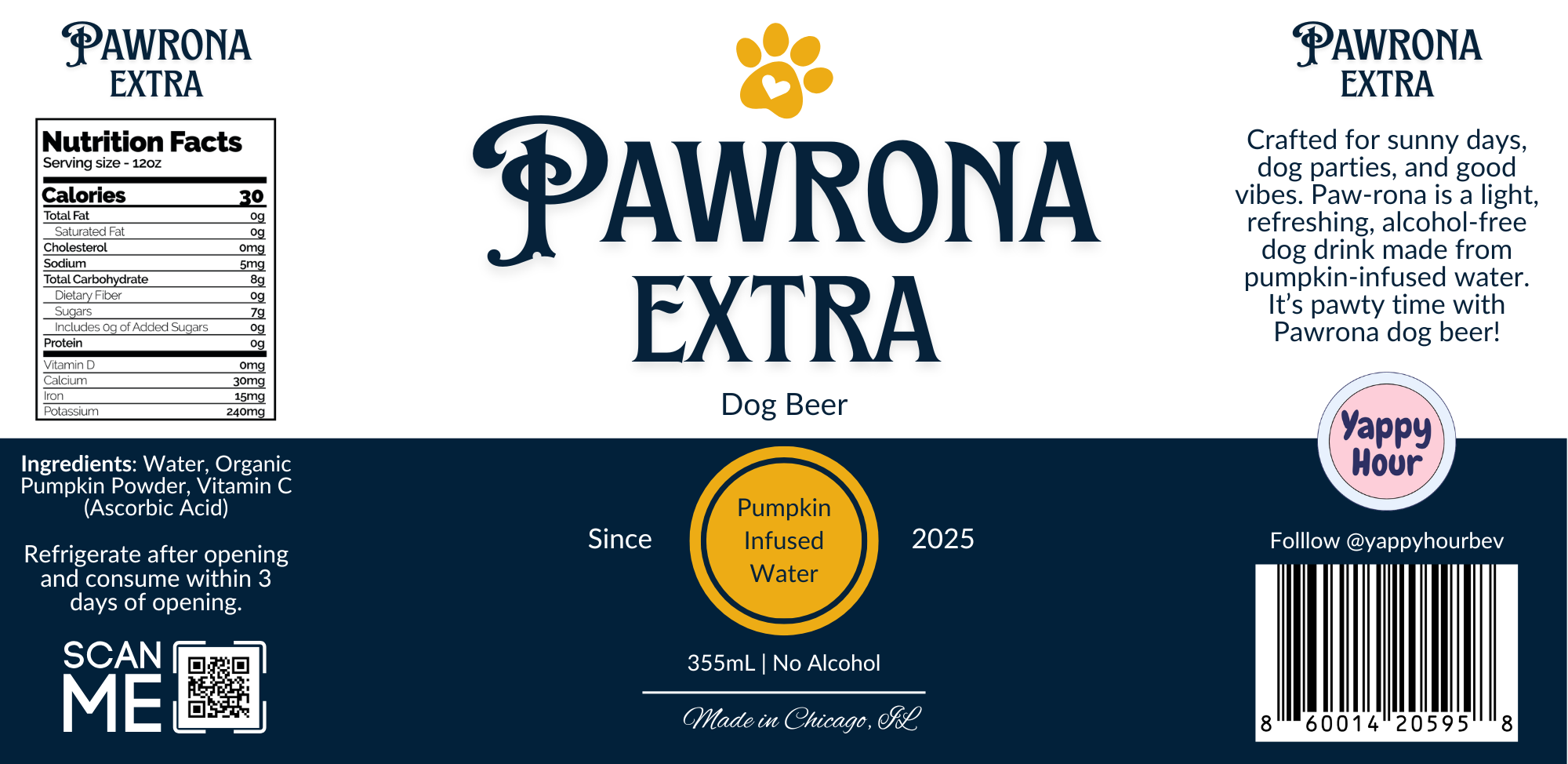 Paw-Rona Pumpkin Dog Water close-up bottle image for dogs