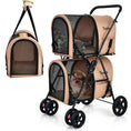 Load image into Gallery viewer, 4-in-1 Double Pet Stroller with Detachable Carrier and Travel Carriage
