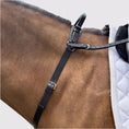 Load image into Gallery viewer, Southlake Paws 3-Point Breastplate with Double Neck Strap, shown on a horse, featuring adjustable black leather straps.
