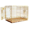 Load image into Gallery viewer, 24-42" Collapsible Copper Gold Dog Crate GLD24-42
