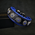 Load image into Gallery viewer, "Bijou" collar black & blue by Bestia Dog Gear
