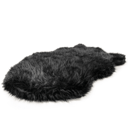 PupRug Faux Fur Orthopedic Dog Bed - Curve Midnight Black