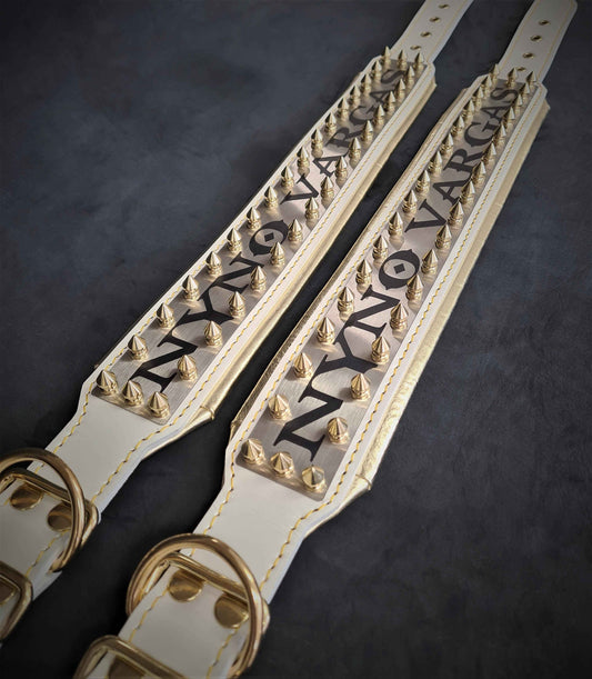 The "Metal" collar White & Gold- personalized!