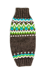 Charcoal Fairisle Wool Dog Sweater