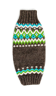 Charcoal Fairisle Wool Dog Sweater