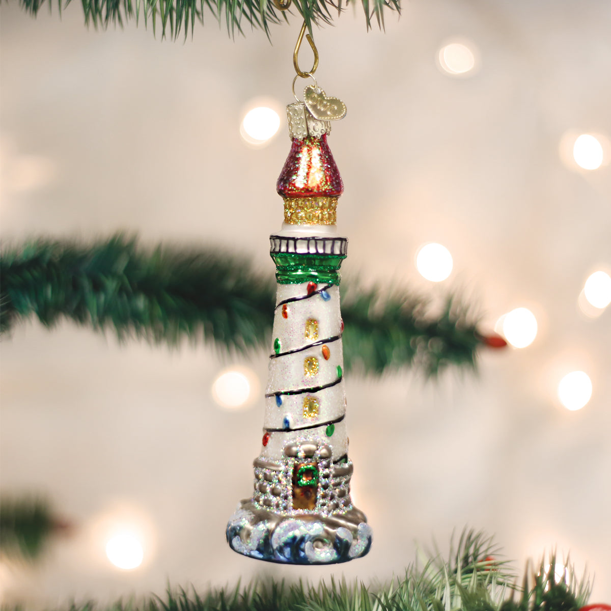 Holiday Lighthouse Ornament - Southlake Paws