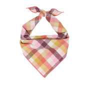 Flannel Dog Bandana, Plaid Bandana, Fall Bandana, High Quality Fabric, Peach