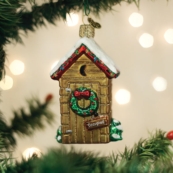 Holiday Outhouse Ornament - Southlake Paws