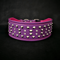 Load image into Gallery viewer, "Crystal" 2.8 inch wide soft leather collar
