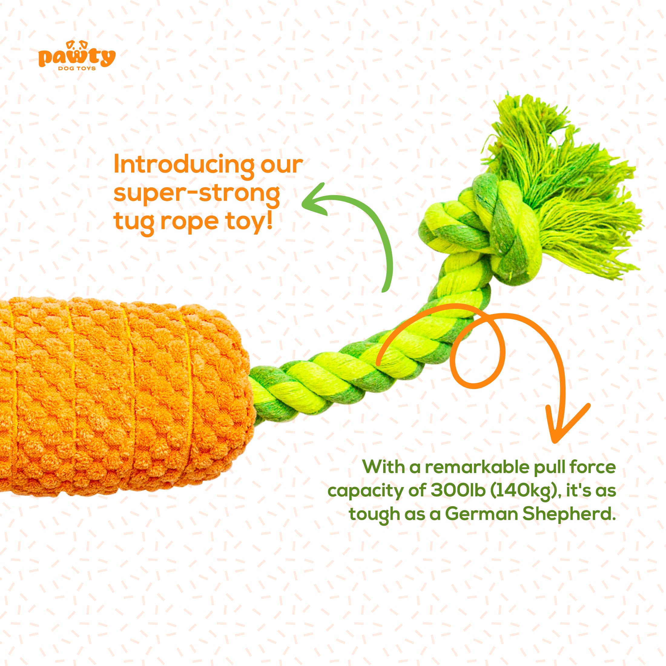 CARROT TUG ROPE INTERACTIVE DOG TOY - Southlake Paws