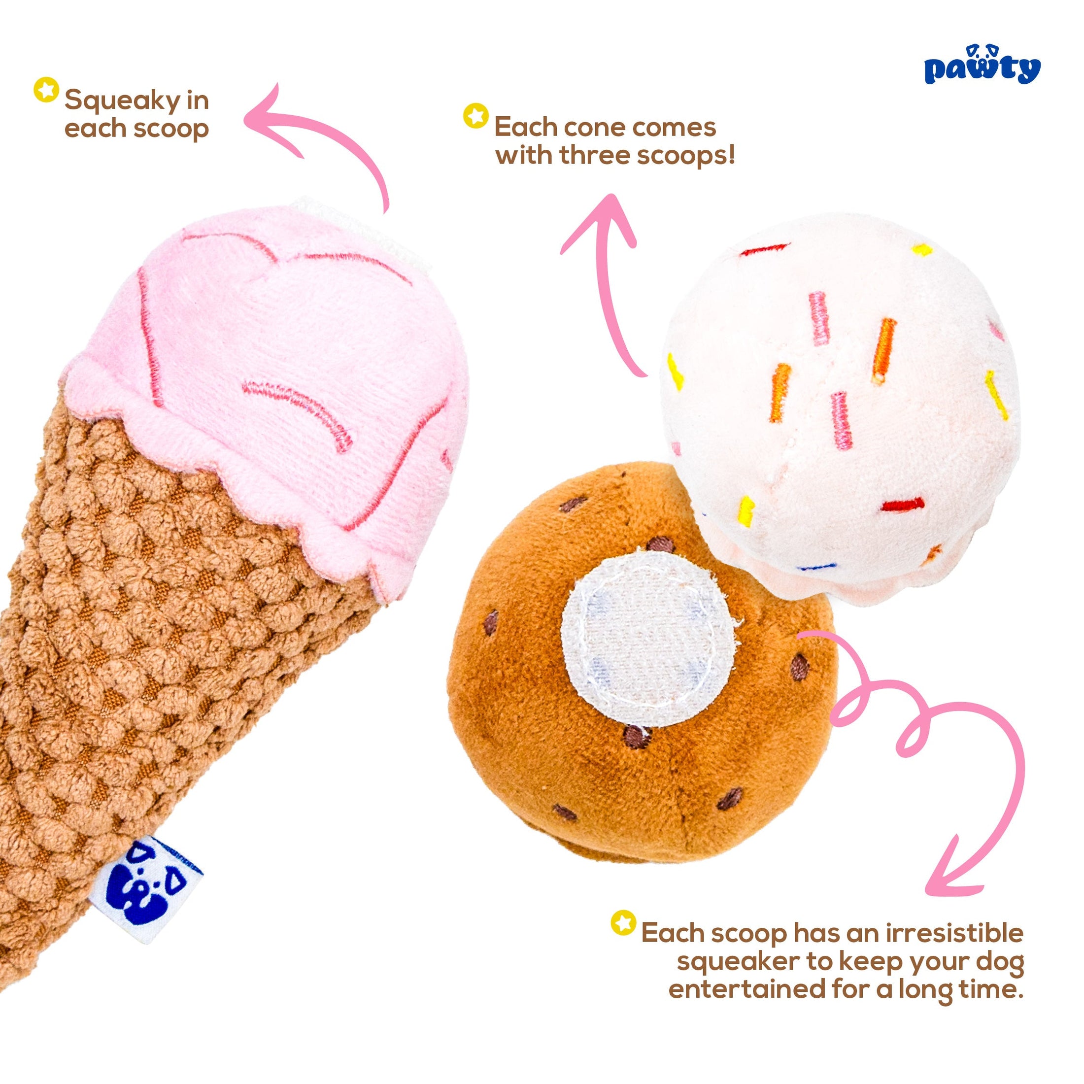 ICE CREAM PLUSH DOG TOY - Southlake Paws
