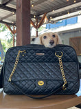 Load image into Gallery viewer, Parisian Pet 'London Quilted Carrier' for Dogs & Cats – Soft, Comfortable Pet Carrier for Small Dogs, Black
